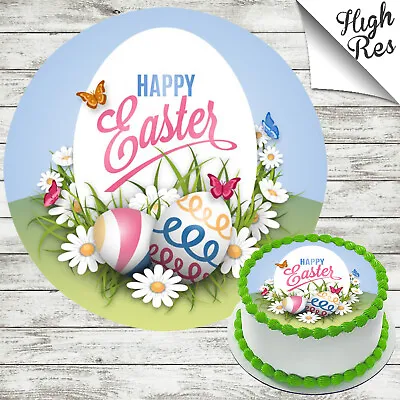 Easter Egg Edible Round Seasonal Cake Topper Decoration  • £5.49