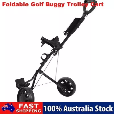 Foldable Golf Buggy Trolley Cart Push Pull 2 Removable Wheels Steel Golf Cart • $88.99