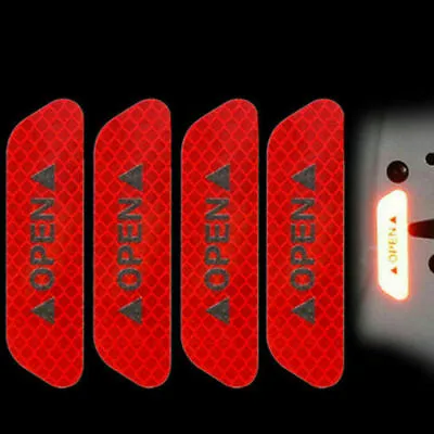 4pcs Red Reflective Car Door Open Stickers Safety Warning Tape Auto Accessories • $4.94