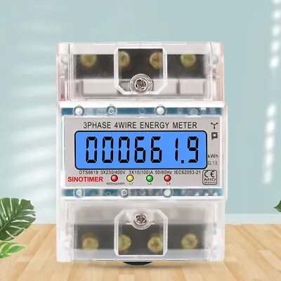 3 Phase 4 Wires Electric Meter AC 3*230/400V KWh Meter (transparent Shell) • $37.59