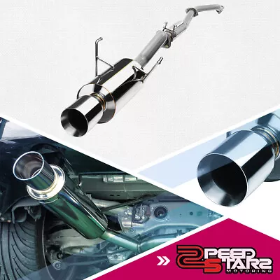 Catback Exhaust Muffler 4 Rolled Tip For 01-05 Honda Civic Ex 2/4dr Em2 Es2 D17 • $135.98