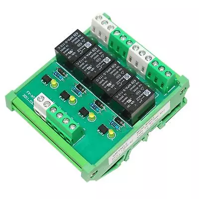 4 Channel Relay Module 1 SPDT DIN Rail Mount 12V DC/AC Interface Relay Module... • $20.86