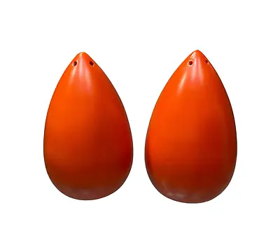 Orange Ceramic Salt Pepper Shakers Atomic Cone Missile Vintage MCM EXC • $10.44
