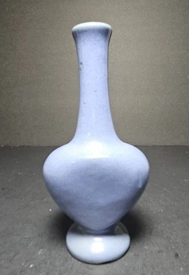 Vintage Zanesville Stoneware Company MCM 1950s Periwinkle Blue Heart Bud Vase • $20.95