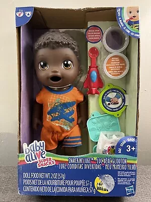 Baby Alive Super Snacks Snackin Luke African American Doll 2017 NEW • $69.99