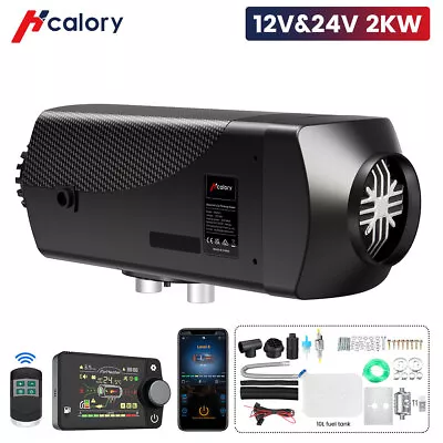 Hcalory 2KW Bluetooth APP Diesel Air Heater 12V/24V For Caravan Car RV Boat • $177.78