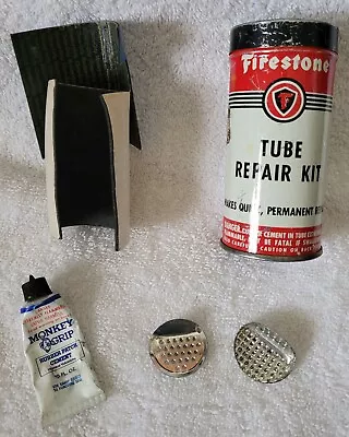 Old Firestone Tube Repair Kit Tin W/ Original Contents Gas Station Collectable  • $15