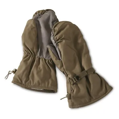 NEW German Army Lined Leather Cold Weather Mittens OD Olive Drab Surplus Med- XL • $19.99