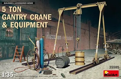 MIN35589 - Miniart 1:35 - 5 Ton Gantry Crane & Equipment • £16.79