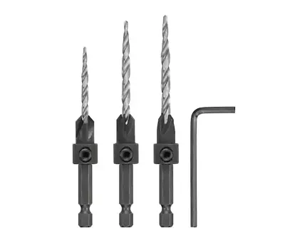 (3-Piece) Steel Countersink Drill Bit Set - 5 Day Delivery • $18