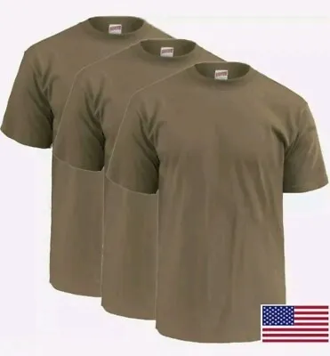 Soffe Men's 3 Pack - USA Poly Cotton Military Tee Medium Tan • $39.99