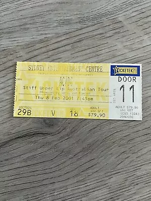 AC/DC  In Concert 2001 Stiff Upper Lip Tour Sydney Entertainment Centre Ticket • $40