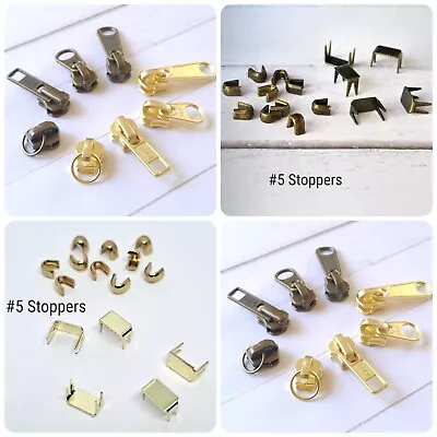 Sliders Genuine YKK #5 Metal Slider Top/End Stoppers • $4.50