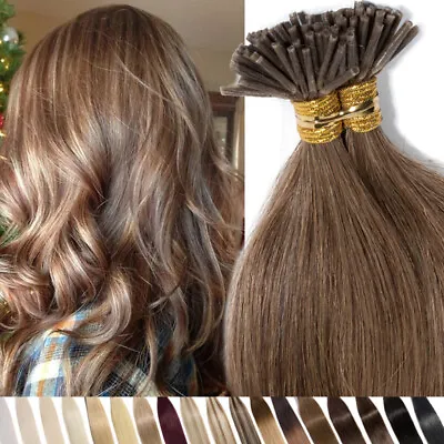 150 Strands Pre Bonded Keratin I Tip Stick Remy Human Hair Extensions Micro Ring • $133.48
