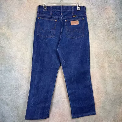 Vintage Wrangler Denim Jeans Mens Sz 31x28 90s Dark Wash Cowboy Western  • $25