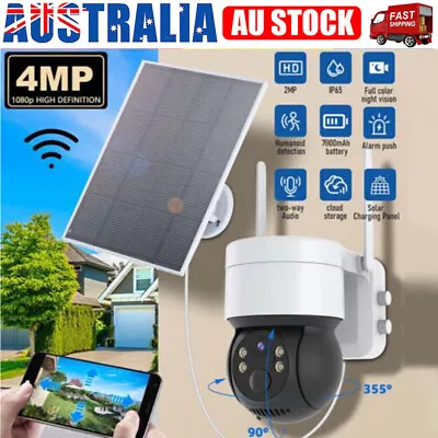 Solar Security IP Camera Battery Powered Outdoor Wireless WiFi CCTV PTZ Camera • $68.95