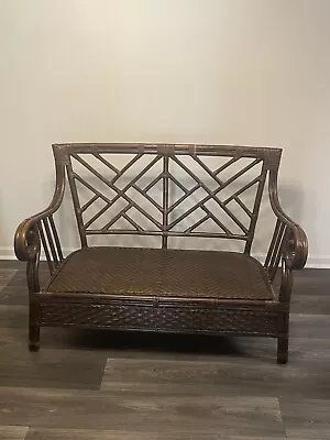 Vintage Whicker Chippendale Settee • $1200
