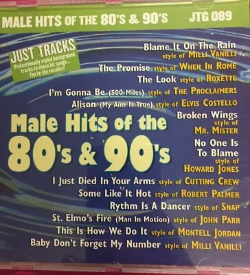 Just Tracks Karaoke JTG089 CDG Disc - Male Hits Of The 80's & 90's CDG Disc • £8