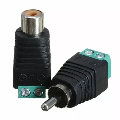 £1.69 • Buy Speaker Wire Cable To Male + Female RCA LED Connector Adapter Plug Jack