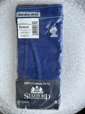 $35 • Buy Vintage Stafford Full-Cut Full Cut Briefs Brief Medium M NEW Blue Cotton