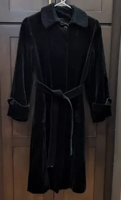 Vintage Women's Jules Miller Black Velvet Trench Coat - S? • $59.99