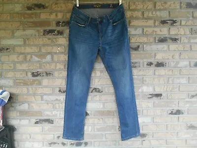 RING OF FIRE Men's SLIM Relaxed Straight LEG Denim Blue Jeans Size 34 X 34 • $9.95