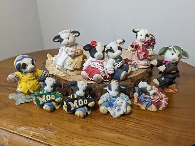 Lot 9 - Mary's Moo Moos Vintage Cow Figurines Halloween Valentines Baby Football • $8