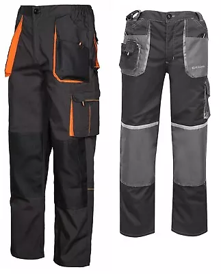 Work Trousers Mens Cargo Combat Style Heavy Duty  Pants Knee Pads Pockets • £16.99