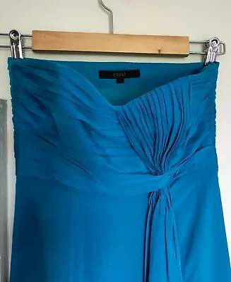 £28 • Buy Coast Dress Size 8 Floor Length/maxi Teal Blue Strapless, A-line