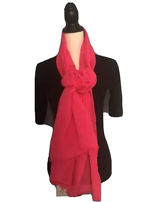 73”x23” Hot Pink VISMAYA SCARF Made In India Wool Blend Wrap Swimsuit Cover-up • $7