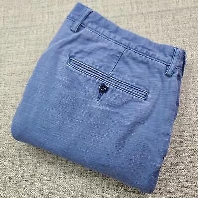 J Crew Urban Slim Pants Men's 34x32 Blue Straight Leg Casual Cotton Chinio • $22.95