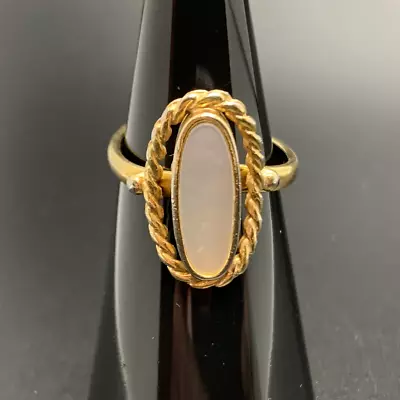 Sarah Coventry Vintage 1979 Moon Glo Gold Tone Mother Of Pearl Adjustable Ring • $24