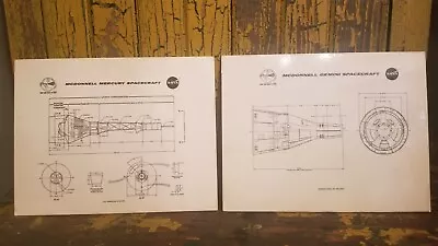 2 Vtg. NASA McDonnell Gemini & Mercury Spacecraft Poster On Foam Board  • $19.95