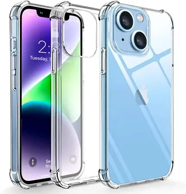 CLEAR Case For IPhone 15 14 Pro Max Plus 13 12 11 XR 7 Shockproof Cover Silicone • £4.02