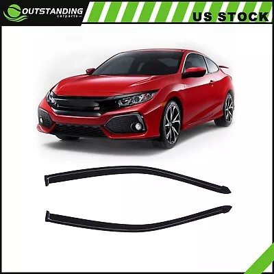 Sun/Rain Guard Outside Mount Tape-On Window Visors For 01-05 Honda Civic Coupe • $25.32