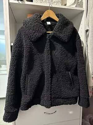 Kmart Anko Black Boucle Teddy Jacket 10 • $17.99