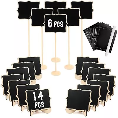 LotFancy 20 Pack Mini Chalkboard Signs With Support Easels Liquid Chalk Marke... • $19.78