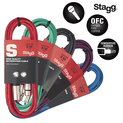 Stagg 6M XLR Cables Male To Female Microphone & Audio Signal Lead • £8.99