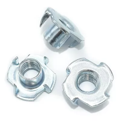£3.14 • Buy M10 X 13mm FOUR 4 PRONGED TEE NUT - BZP NUTS FURNITURE SHOP FITTING HEADBOARD