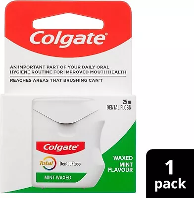 Colgate Total Dental Floss 25m * NEW * Mint Waxed Free Fast Shipping Australia • $5