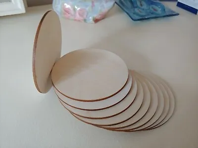 Laser Cut Wooden Circle Shape Coaster Plywood Blank 100mm (10cm) • £7.19