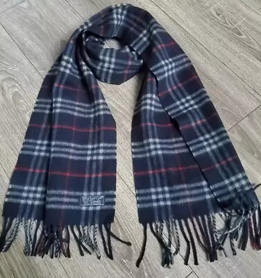 Burberry Burberrys Vintage Scarf Classic Nova Check Cashmere Blue Color Unisex • $89