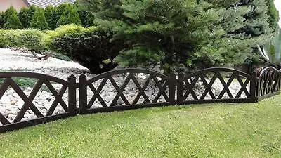 Plastic Garden Fence 23m Boarder Lawn Palisade Edge Patio Fencing BROWN BJNEW • £20.99