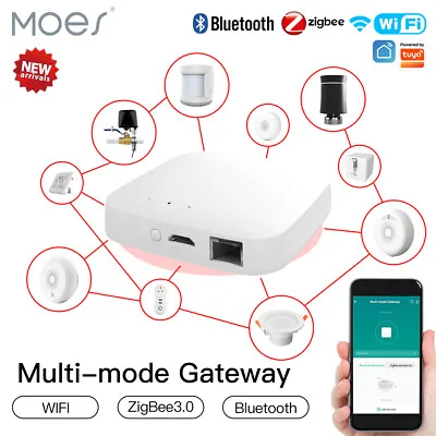 MOES Tuya Multi-Mode Smart Gateway Hub WiFi ZigBee Bluetooth Mesh Home Bridge • $49.49