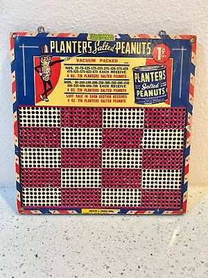 PLANTERS SALTED PEANUTS Vintage Punched Punchboard - Great For Display • $18