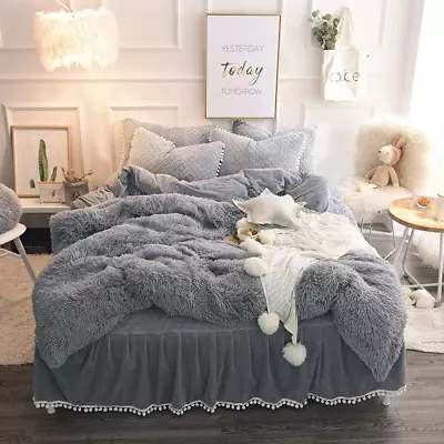 Plush Shaggy Duvet Cover Set 2-Piece With Zipper Closure- (1 Faux Fur Duvet Cove • $49.01