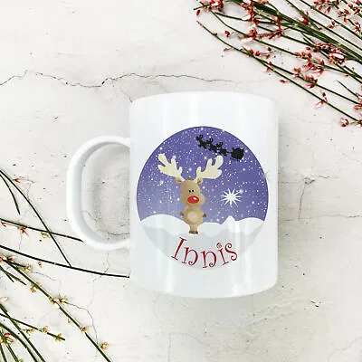 £10.99 • Buy Personalised Christmas Reindeer Plastic Mug Children's Birthday Gift Juice Cup  