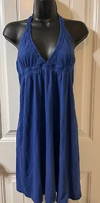O’Neill Women’s Vintage Y2K Blue Empire Waisted Halter Tie Sundress Large • $20