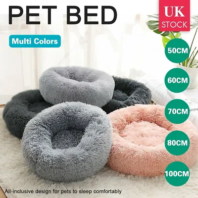 £12.99 • Buy Comfy Calming Dog/Cat Warm Bed Pet Round Super Soft Plush Marshmallow Puppy Beds
