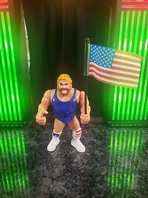 WWF Hasbro Hacksaw Jim Duggan With FLAG Figure Series 9 1993 WWE WCW NEAR MINT • $175